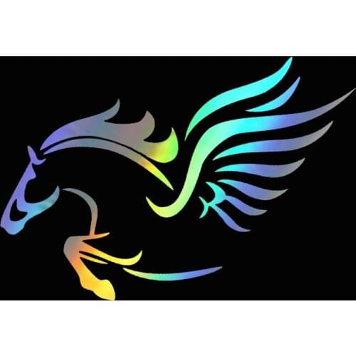 WaveHands 18*15CM Car Sticker Pegasus Creative Personality Cute Vinyl Decal Window Reflective Decoration Motorcycle Waterproof