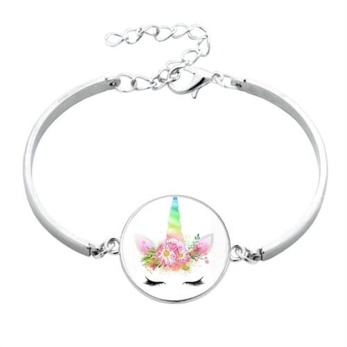 10PC Bracelet For Girls Children Kids Enamel Life Is Magical Unicorn Horse Jewelry Accessories Cartoon Animal Bangle Unicorn