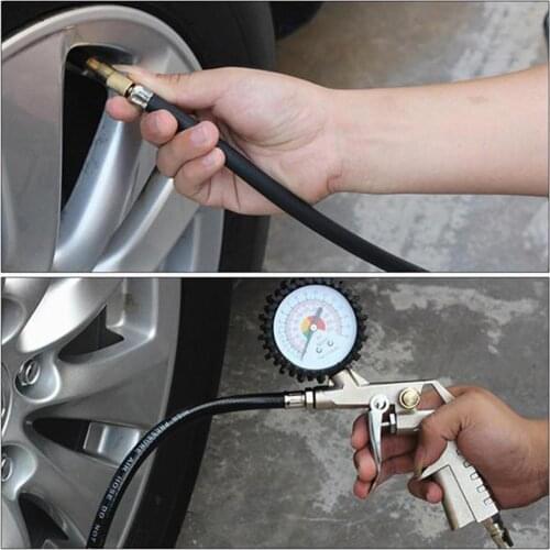 Alloy Tires Inflator Gauge Flexible Hose Fitting Pneumatic Pressure Motorcycle Accessory Compressor Vehicle Air Tires J2A3