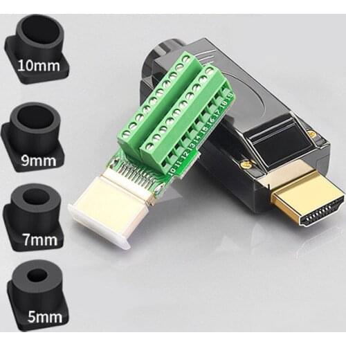 HDMI 2.0 Solderless Head HD Cable Connector 4K HD Cable Repair DIY Male To Send 4 Sets Of Protective Tail Tube