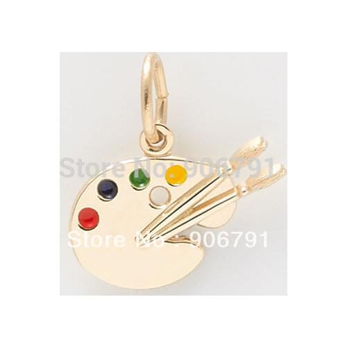 Artist palette jewelry charm with jump ring jewelry