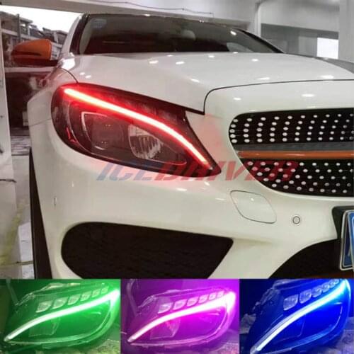 Icedriver for Mercedes Benz GLA class DRL RGB multicolor LED boards daytime running lights Red Blue Purple DRL LED Devil Eyes