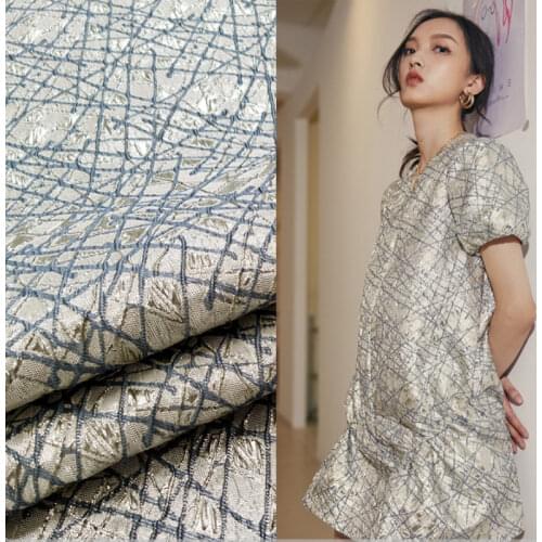 Customized Italian F brand three-dimensional polyester jacquard fabric spring autumn dress suit wedding brocade fashion fabric