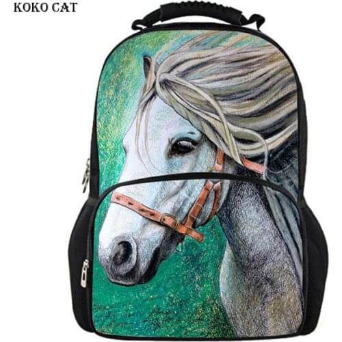 Koko Cat 3D Cartoon Horse Backpacks for Teenagers Girls Boys School Bag Feminine Backpacks Children Back Pack Travel Daypack