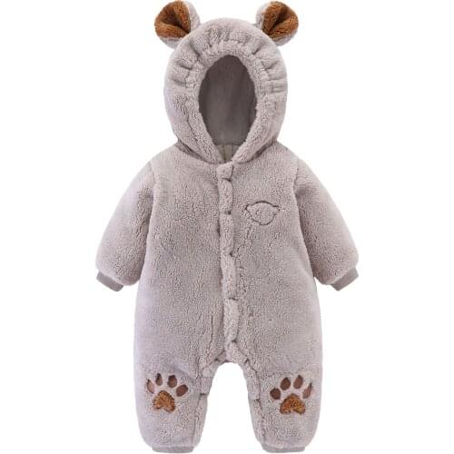 Cute Baby onesies 0-3 years old childrens clothes winter thick cotton-padded clothes for newborn boys and grils travel clothes