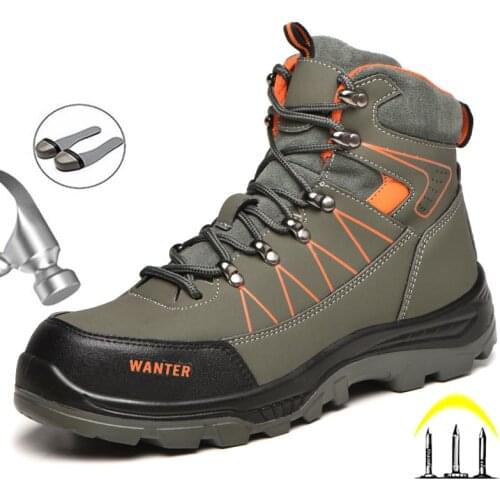 Mens Boots Safety Shoes Steel Toe Safety Boots Work Shoes Plush Warm Mens Boots Work Safety Boots Indestructible Shoes