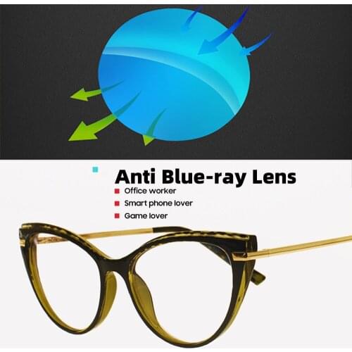 REAL Vintage Cat Eye Anti Blue Light Glasses Lightwight Women Fashion Personality Computer Ray Blocking Eyewear