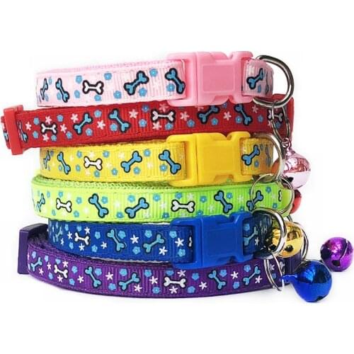 Nylon Pet Bell Neck Ring Gift Adjustable Collar For Pets Walking Outdoors Cat And Dog Necklace Pet Supplies Multi-color Optional