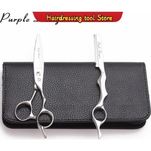 6.0" 17cm JP TItanium Silver Purple Dragon Micro Sawtooth Hairdressing Supplies Cutting Shears Professional Hair Scissors Z9123
