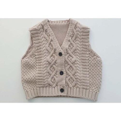 Toddler Baby Girls Boys Sleeveless Sweater Vest Korean Childrens Clothing Twist knitting Kids Knitting Vest Coat Tops