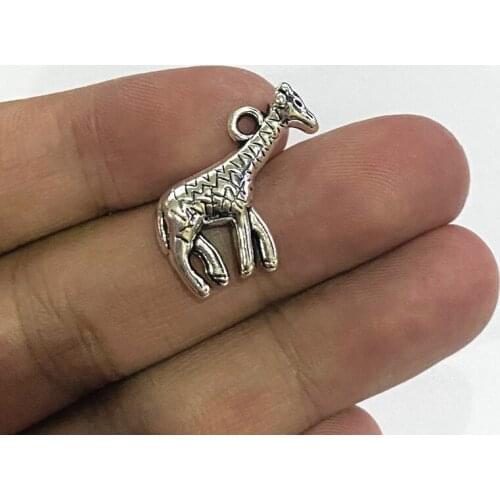 4pcs 22x12mm Giraffe Deer Charms Pendants Antique Silver Color Jewelry Fit DIY Making Handmade Necklace Bracelet Accessories