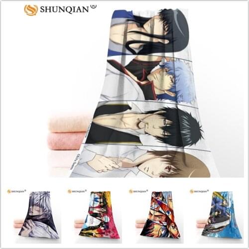Custom Gintama 35x75cm Face Towels Facecloth Microfiber Washcloth Quick drying Sports Towel