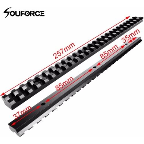 Aluminum alloy Long 20mm Mount Picatinny Rail with 25 Slots and 257mm Length of Aluminum Alloy for Hunting Rifles