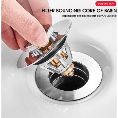 Universal Basin Pop-up Drain Filter Hair Catcher Anti Clogging Bass Stainless Bath Stopper Sink Strainer Plug Kitchen Accessorie