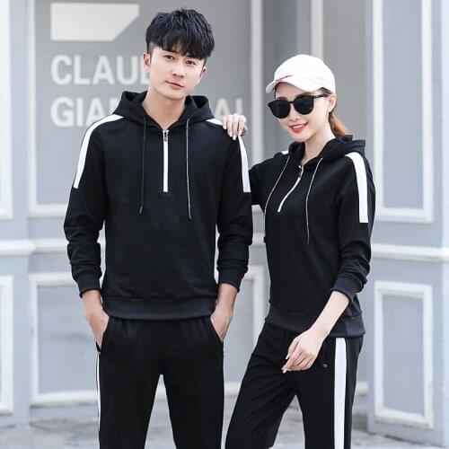 Spring Autumn Men Women Sportswear Hoodie Sweatshirt+pant Lovers Running Jogger Fitness Casual Athletic Set Sport Suit Tracksuit