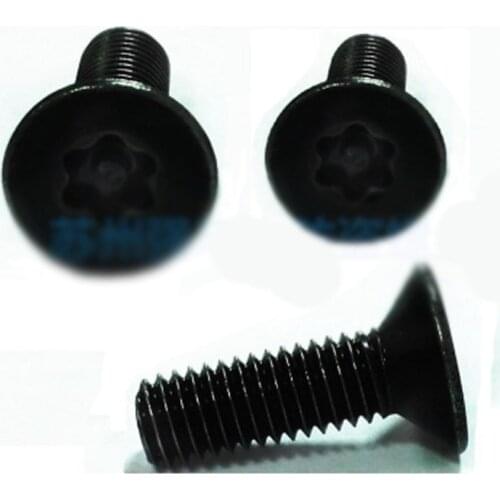M3 M4 M5 Torx Screw Countersunk head Plum blossom With post Bolts Six-Lobe core Anti-theft Screws Carbon steel Black