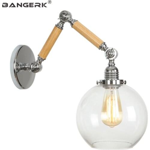 Industrial Wind Vintage Wall Light Sconces Loft Glass E27 LED Edison Adjust Long Arm Wall Lamp Home Decor Lighting Fixtures