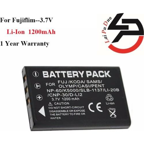 High Quality 1200mAh Brand New Replacement Battery For Fujifilm FNP-60 FNP60 NP-60 M603 F601 F410 F401 NP-60 NP-30 D-L12 QV-R3
