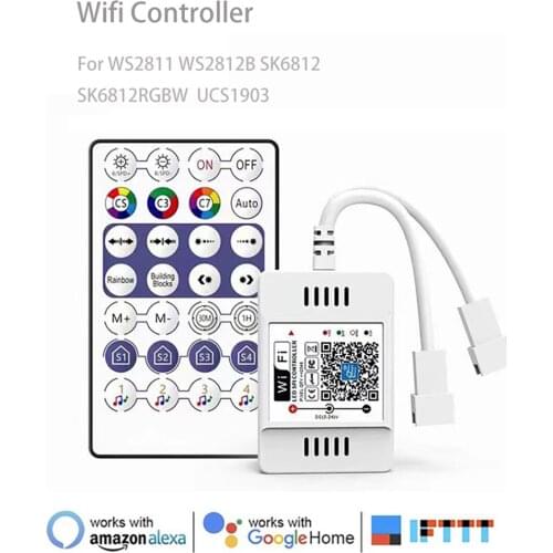 Ws2812B WiFi LED RGB Controller 2.4G For WS2811 WS2812B SK6812 Addressable rgb Led Strip Magic Home