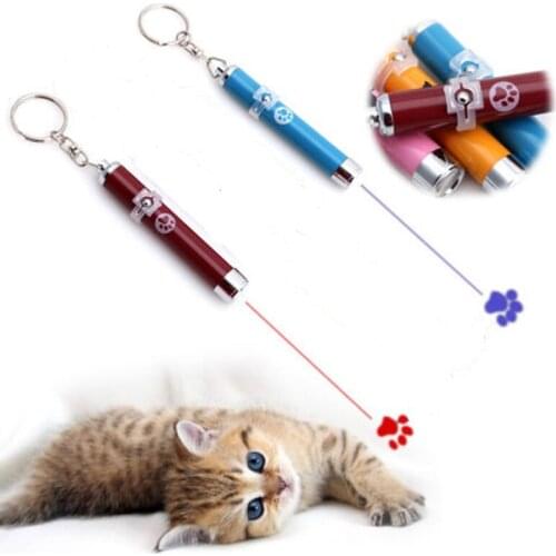 Hot Sell Pet Cat Kitten Toy Laser Pointer LED Light Pen Torch Moving Footprint Chase Toy