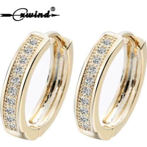 Cxwind Womens Cz Crystal Big Round Hoop Earring with Clear Zirconica Earrings For Girl Sweet Party Gift oorbellen