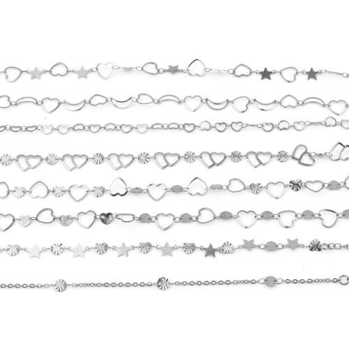 Stainless Steel Anklet Bracelet For Women Metal Chain Love Heart Charm Anklets Summer Foot Beach Fashion Jewelry, 1 Piece