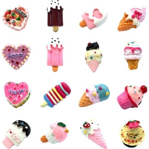 1Pcs Lovely Cake Resin Genuine Shoe Charms Shoe Accessories Shoe Buckles Fit Bracelets With Holes Gifts Children Party Gift