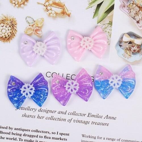 10pcs/lot Kawaii Resin Bowknot Cabochon For Kids Hair Wear Mobile Case DIY Decorative Embellishment