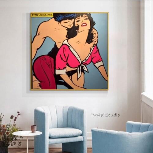 100% Hand Painted Popular Art Acrylic on Canvas Feels Like Love Oil Painting On Canvas For Bedroom Wall Decoration