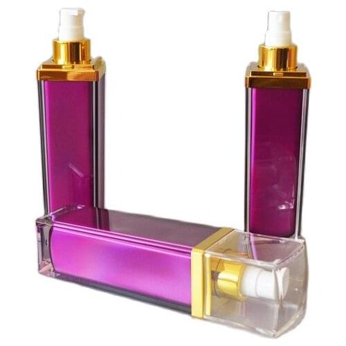 120ml purple square shape acrylic bottle for serum/lotion/emulsion/foundation/skin care cosmetic packing plastic bottle