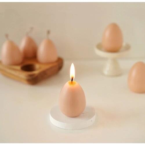 3D Silicone Mold Single Hole Simulation Egg Candle Mold Decoration Silicone Mold Candle Making Baking Tool