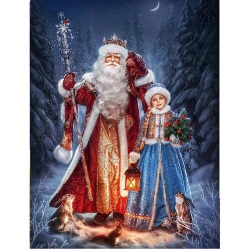 5D Diamond Painting Cross Stitch Santa Claus Pictures Of Rhinestones Diamond Embroidery Christmas Decorations For Home