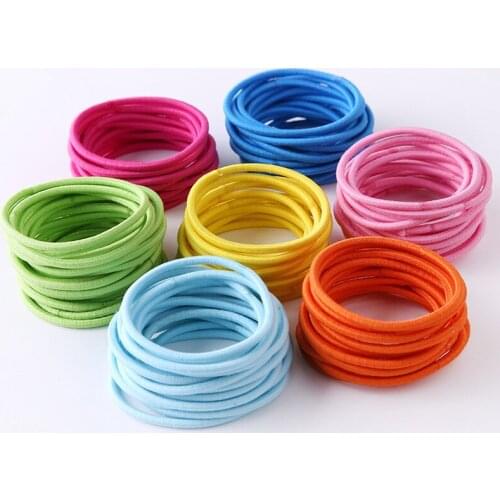 Free Shipping 2020 New 100pcs/lot Baby Girl Kids Tiny Hair Accessory Hair Bands Elastic Ties Ponytail Holder Children Rubber 3mm
