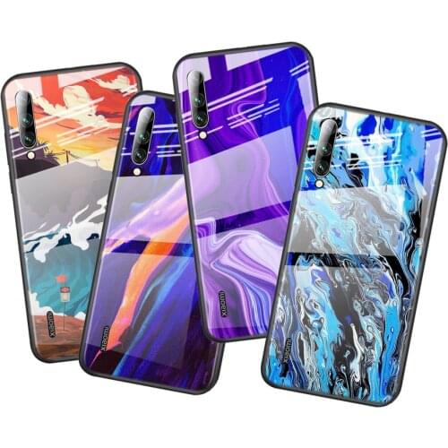Tempered Glass Cover Aesthetics marble neon art For Xiaomi Mi 11 11i 10T CC9E CC9 9T Note 10 Ultra Pro Lite 5G Phone Case