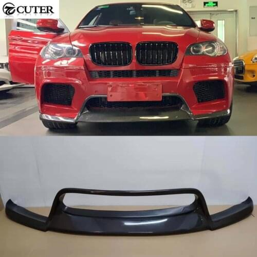 E70 X5M E71 X6M V style Carbon Fiber Front bumper Lip for BMW X5M X6M front splitter body kit 2008-2014