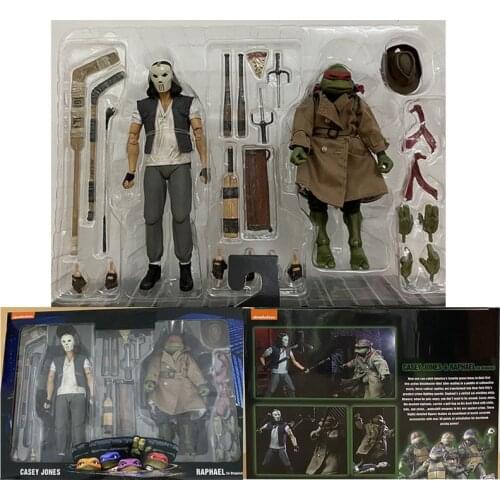 2PCS/Set Anime Turtle Figure NECA Casey Jones Raphael Action Figure Bebop Rocksteady Toy Gift
