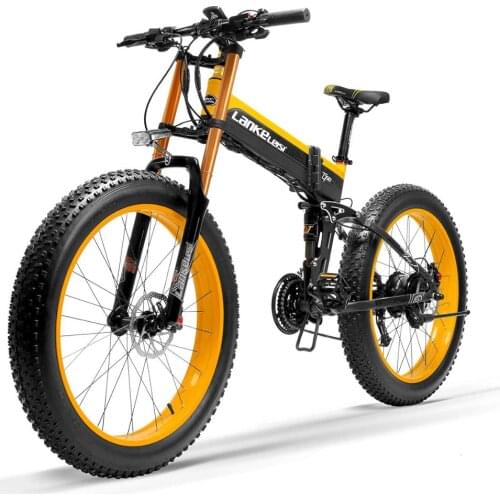 Snow Bike 1000W Folding Electric Mountain Motorized Bicycle Sand Bike 48V High Performance Li-ion Battery Fat Bike Fatbike