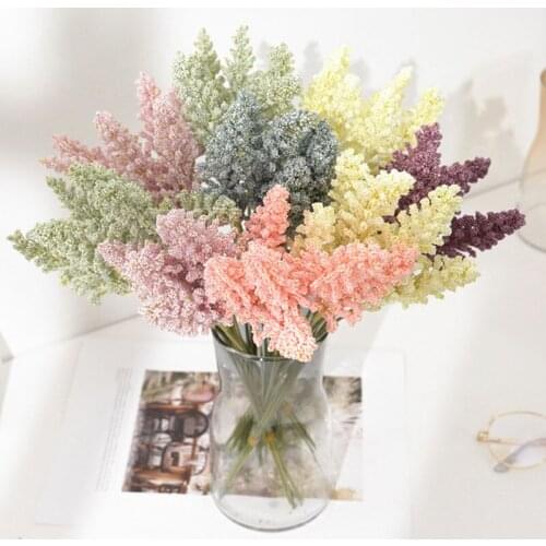 6pcs/lot Artificial Flower mini plastic Wheat Spike Bouquet Wedding home Decoration DIY Scrapbooking Accessories Flower material