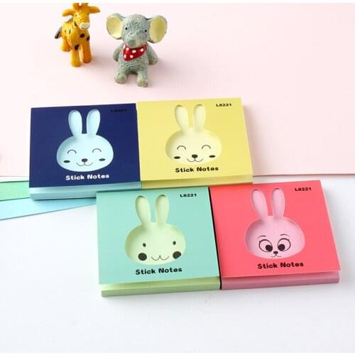 JUGAL 8pcs/Lot Korean Kawaii Cute Rabbit Memo Pad Notepads School Stationery Sticker Message Notes Office Accessories