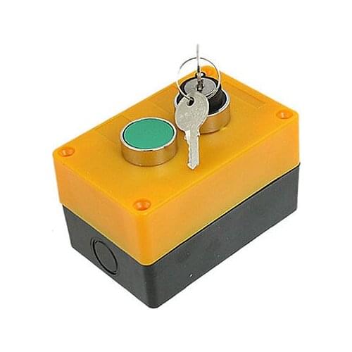 Key Lock Rotary Select Selector Green Momentary Pushbutton Switch Station NO N/O