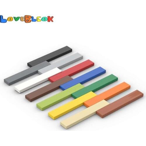 LoveBlock Tile 1x6 with Groove Flat Building Blocks Assembles MOC Technical Parts DIY Toys Gift Creative 6636 For Kid 10pcs/Lot