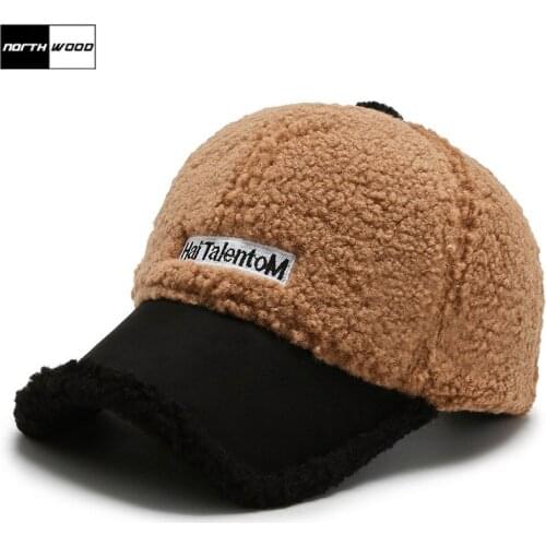 NORTHWOOD Fashion Womens Baseball Cap Cute Plush Winter Hat Female Casquette Homme Autumn Fitted Cap Adjustable Snapback Caps