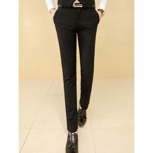 2020 Male Autumn Fashion business Pure/Checked Long sleeve high quality wedding suit trousers Comfortable to wear Solid