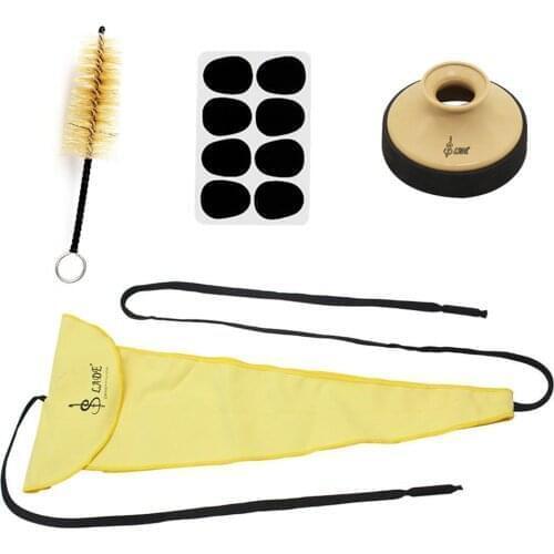 Saxophone Kit Dental Pad+3D Clean Swab+Mute+Mouthpiece Brush for Alto Tenor Soprano Sax Clarinet Musical Instrument