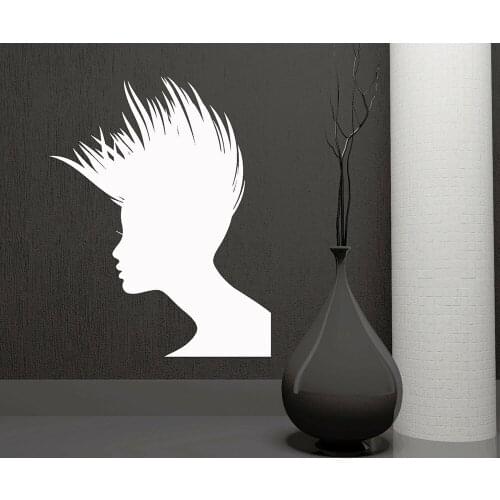 Hair Salon Wall Stickers Removable Wall Decoration Hairstyle Hairdresser Vinyl Art Decals A278