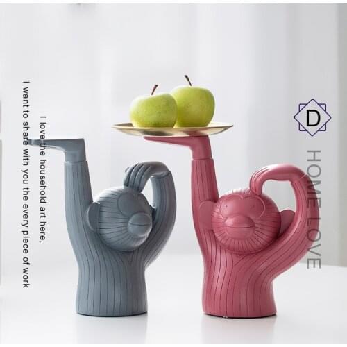 Nordic Style Home Decoration Tv Cabinet Key Storage Box Decoration Small Monkey Decoration