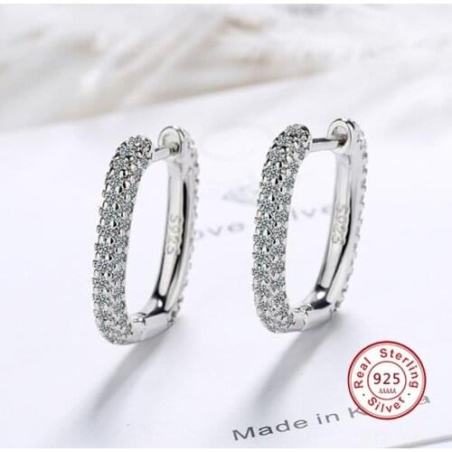 New 925 Sterling Silver Jewelry Luxury Zirconia Female Inlaid Micro Popular Brand of High-end Vintage Stud Earrings with Stamp