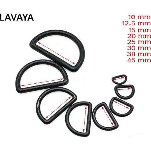 Plastic D-Ring Buckles Belt Buckle Bag Ring D rings for Bag Accessories Webbing Size 10mm-45mm Black