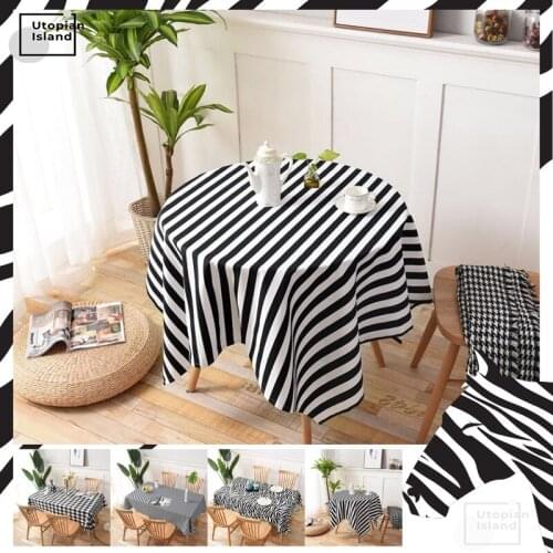 Rectangular Tablecloth for table Zebra Mildliner Table Cover White Tablecloth Oval Table Cloth Cotton Linen Nappe De Table