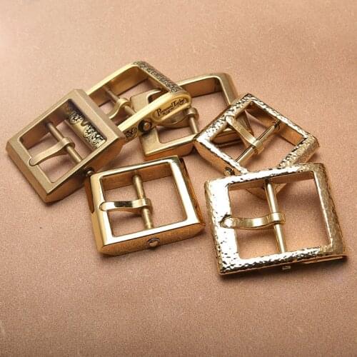 Pure copper belt buckle brass belt buckle detachable belt buckle integrated cut retro pin buckle belt clip